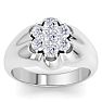Men's 1ct Diamond Ring In 14K White Gold Image-1