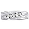 Men's 1/4ct Diamond Ring In 14K White Gold Image-1