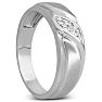 Men's .05ct Diamond Ring In 10K White Gold Image-6