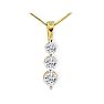 1 1/2ct Three Diamond Drop Style Diamond Pendant In 14k Yellow Gold Image-1