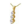 1 1/2ct Three Diamond Drop Style Diamond Pendant In 14k Yellow Gold Image-2