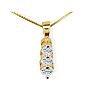 1 1/2ct Three Diamond Drop Style Diamond Pendant In 14k Yellow Gold Image-3