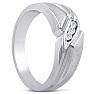 Men's 1/10ct Diamond Ring In 10K White Gold Image-6