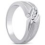 Men's 1/10ct Diamond Ring In 14K White Gold Image-6