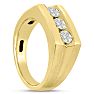 Men's 1ct Diamond Ring In 10K Yellow Gold Image-6
