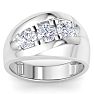 Men's 1ct Diamond Ring In 14K White Gold Image-1