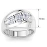 Men's 1ct Diamond Ring In 14K White Gold Image-5