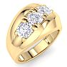 Men's 1ct Diamond Ring In 14K Yellow Gold Image-2