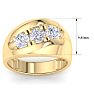 Men's 1ct Diamond Ring In 14K Yellow Gold Image-5