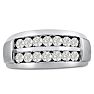 Men's 1ct Diamond Ring In 10K White Gold Image-1