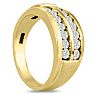 Men's 1ct Diamond Ring In 10K Yellow Gold Image-6