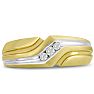 Men's 1/10ct Diamond Ring In 10K Two-Tone Gold Image-1