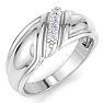 Men's 1/10ct Diamond Ring In 10K White Gold Image-2