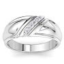 Men's 1/10ct Diamond Ring In 14K White Gold Image-1