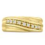 Men's 1/10ct Diamond Ring In 14K Yellow Gold Image-1