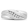 Men's 1/10ct Diamond Ring In 14K White Gold Image-1