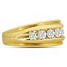 Men's 1ct Diamond Ring In 10K Yellow Gold Image-2