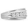 Men's 1ct Diamond Ring In 14K White Gold Image-2