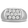 Men's 1ct Diamond Ring In 10K White Gold Image-1