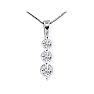 1/8ct Three Diamond Drop Necklace in White Gold
 Image-1