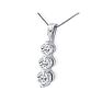 1/8ct Three Diamond Drop Necklace in White Gold
 Image-2