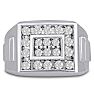 Men's 1ct Diamond Ring In 10K White Gold Image-1