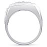 Men's 1ct Diamond Ring In 10K White Gold Image-4