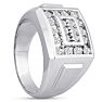Men's 1ct Diamond Ring In 10K White Gold Image-6