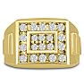Men's 1ct Diamond Ring In 14K Yellow Gold Image-1
