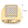 Men's 1ct Diamond Ring In 10K Yellow Gold Image-5