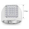 Men's 1ct Diamond Ring In 14K White Gold Image-5