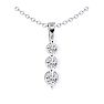 1/4ct Three Diamond Drop Style Diamond Pendant In 10k White Gold Image-1
