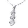 1/4ct Three Diamond Drop Style Diamond Pendant In 10k White Gold Image-2