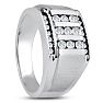 Men's 1/2ct Diamond Ring In 14K White Gold Image-6