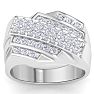 Men's 1ct Diamond Ring In 14K White Gold Image-1
