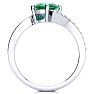 1 1/5ct Oval Emerald And Diamond Ring In 14 Karat White Gold Image-3