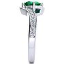 1 1/5ct Oval Emerald And Diamond Ring In 14 Karat White Gold Image-4