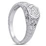 Antique 1/3 Carat Diamond Engagement Ring In 14 Karat White Gold. Also Available in Yellow and Rose. Image-7