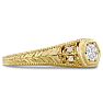 Antique 1/3ct Diamond Engagement Ring In 14 Karat Yellow Gold Image-2