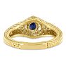 Antique 3/4ct Sapphire and Diamond Engagement Ring In 14 Karat Yellow Gold Image-3