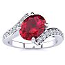 1 1/5ct Oval Ruby And Diamond Ring In 14 Karat White Gold Image-1