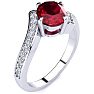 1 1/5ct Oval Ruby And Diamond Ring In 14 Karat White Gold Image-2
