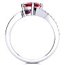 1 1/5ct Oval Ruby And Diamond Ring In 14 Karat White Gold Image-3