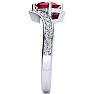 1 1/5ct Oval Ruby And Diamond Ring In 14 Karat White Gold Image-4