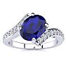 1 1/5ct Oval Sapphire And Diamond Ring In 14 Karat White Gold Image-1