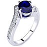 1 1/5ct Oval Sapphire And Diamond Ring In 14 Karat White Gold Image-2