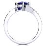 1 1/5ct Oval Sapphire And Diamond Ring In 14 Karat White Gold Image-3