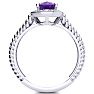 1 1/2ct Oval Shape Amethyst and Diamond Ring In 14 Karat White Gold Image-3