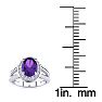 1 1/2ct Oval Shape Amethyst and Diamond Ring In 14 Karat White Gold Image-5