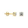 1/2 Carat Diamond Stud Earrings In 14 Karat Yellow Gold Image-1
